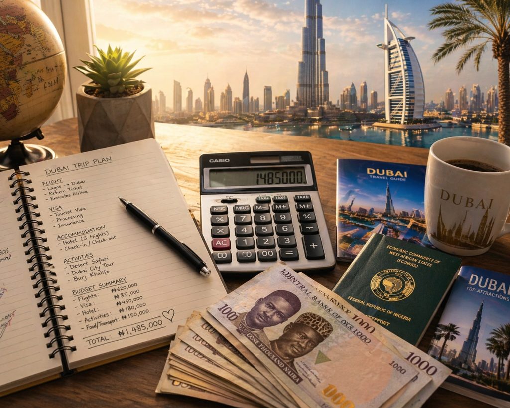Estimated cost of traveling to Dubai from Nigeria including flights and visa